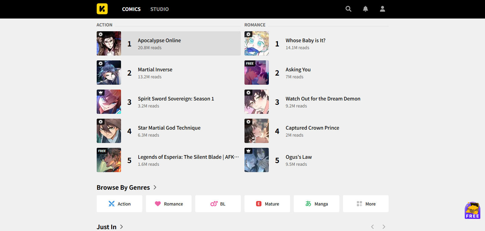 INKR Comics平台截图